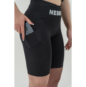 NEBBIA Barbell Therapy Cyklistické šortky s vysokým pasem 10″ GYM THERAPY 628 Black Barva: Černá, Velikost: M